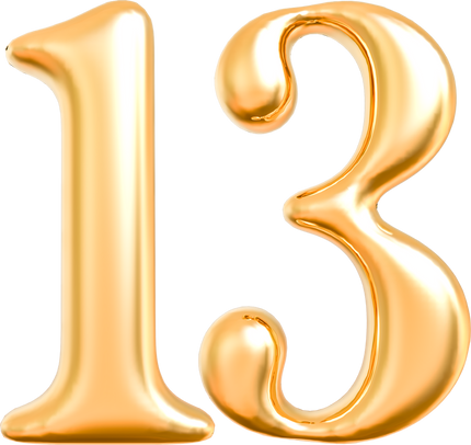 3d gold number 13